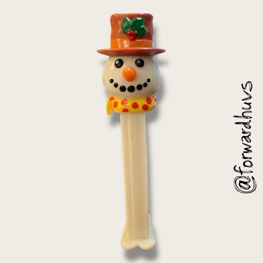 Bundle Sale 3 for $15 | 2002 PEZ Dispenser – Snowman w/ Red Hat & Holly